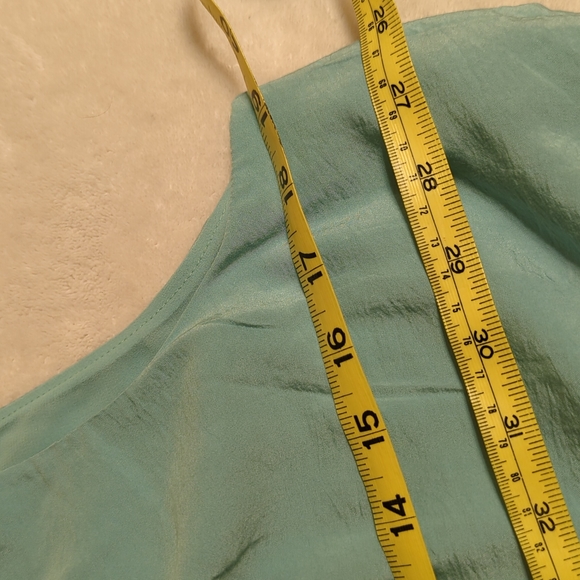 Loft soft teal ruffle neck dress - Picture 6 of 6